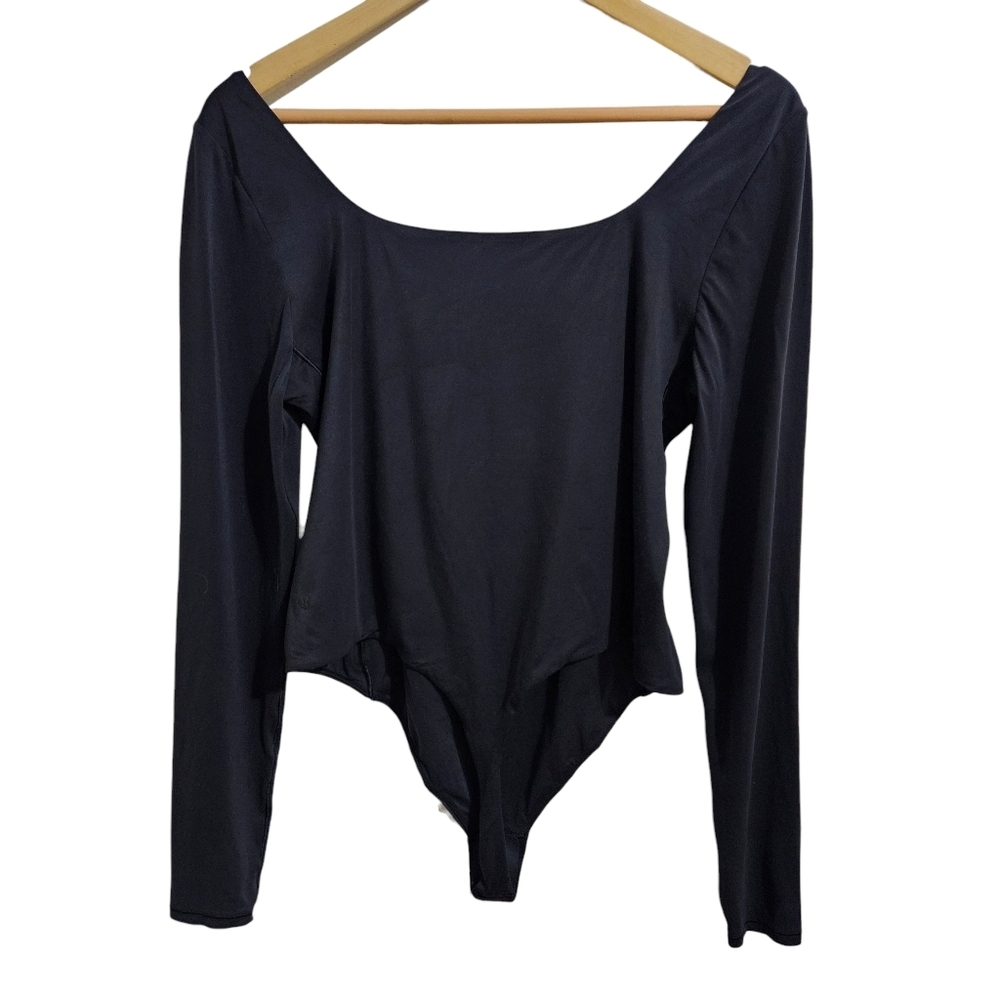 Lululemon Wundermost Ultra-Soft Nulu Square-Neck Long-Sleeve Bodysuit XL Neutral - Picture 5 of 14